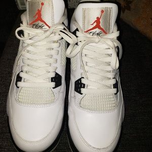Air Jordan 4 Retro White/Black-Cement Grey Size 10